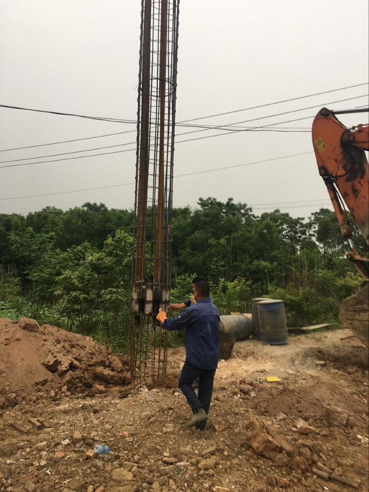 茅山温泉谷新建工程 完成3根试桩自平衡测试